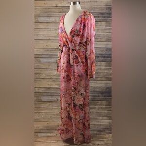 ECI Floral Pink Maxi Dress